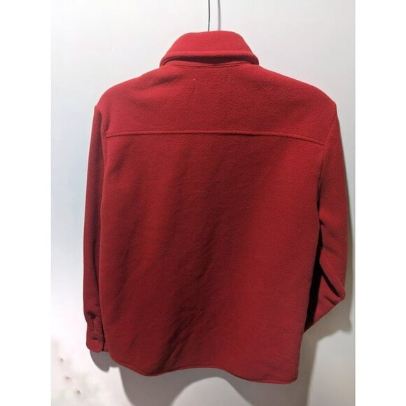 Aritzia Tna | Polar Button-Up Micro Fleece Shirt in Red - Picture 3 of 9